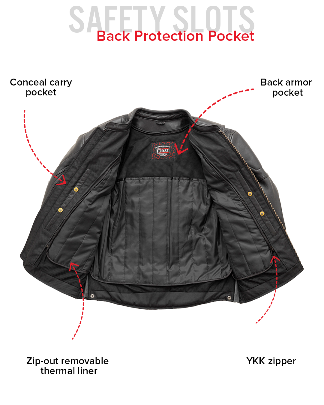 First Manufacturing Co.Chaos Men's Leather Motorcycle Jacket