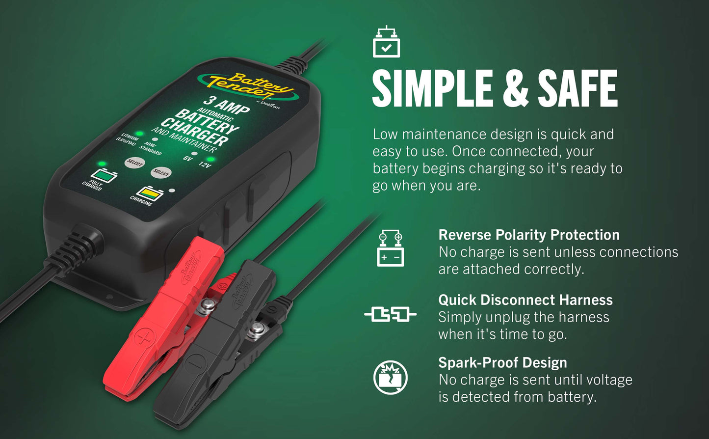 Power Tender® 3 Amp 12V/6V Battery Charger and Maintainer