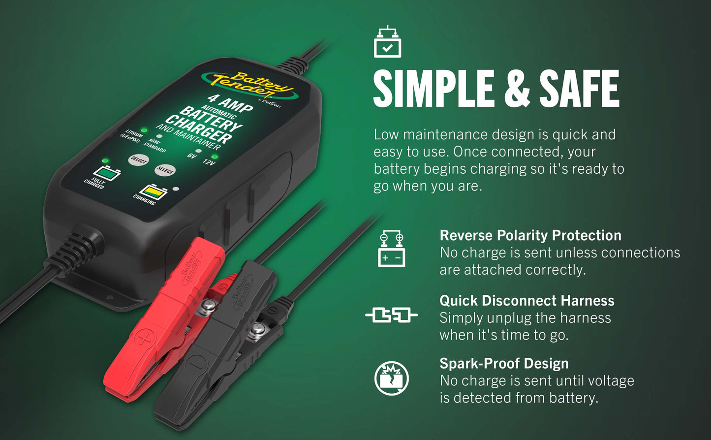 Power Tender® 4 Amp 12V/6V Battery Charger and Maintainer