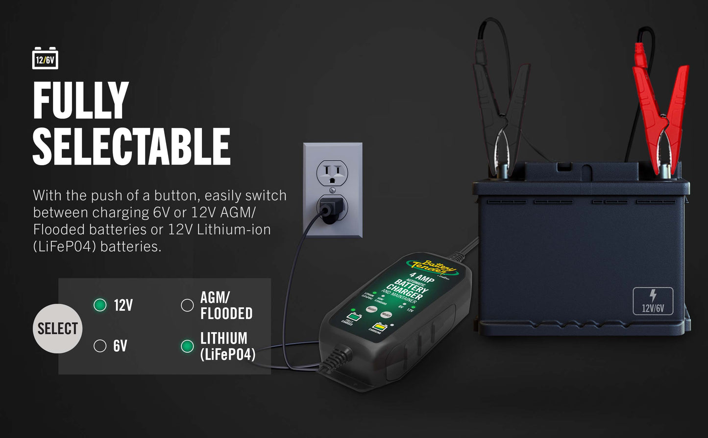 Power Tender® 4 Amp 12V/6V Battery Charger and Maintainer