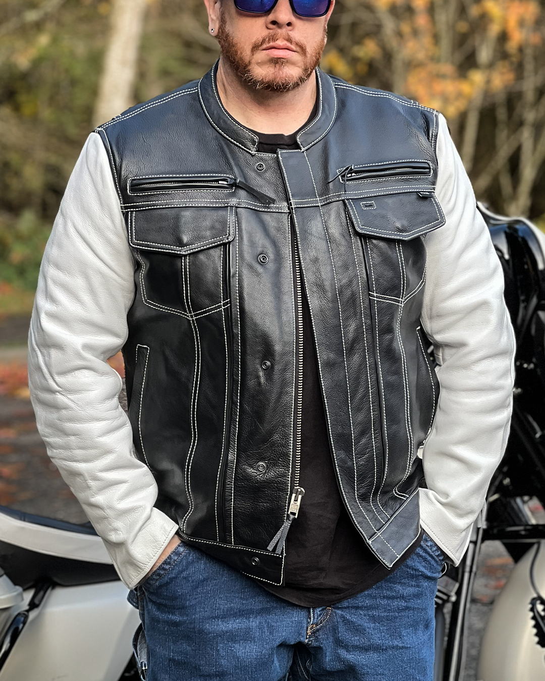 First Manufacturing Co. Vincent Men's Cafe Style Leather Jacket