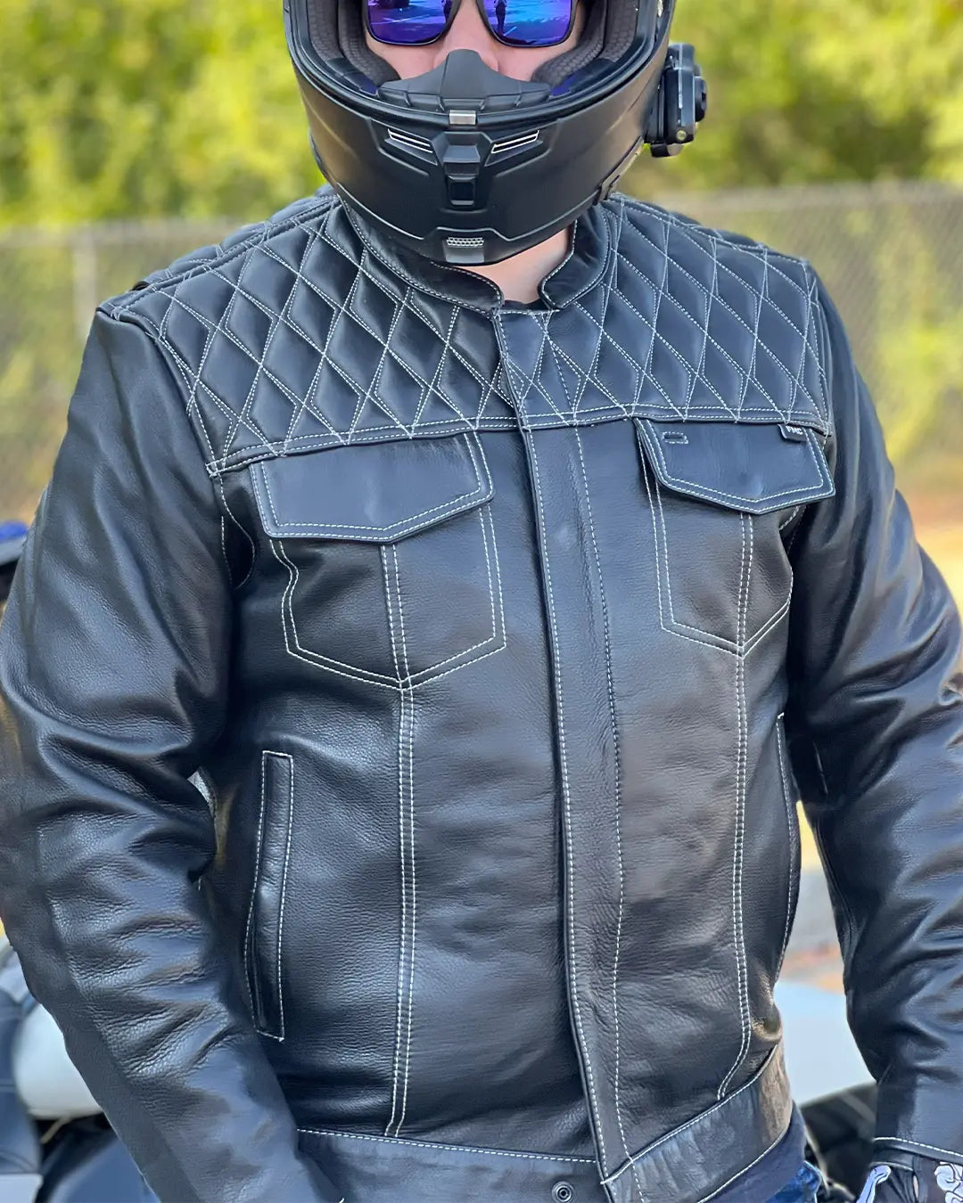 First Manufacturing Co. Cinder Men's Cafe Style Leather Jacket