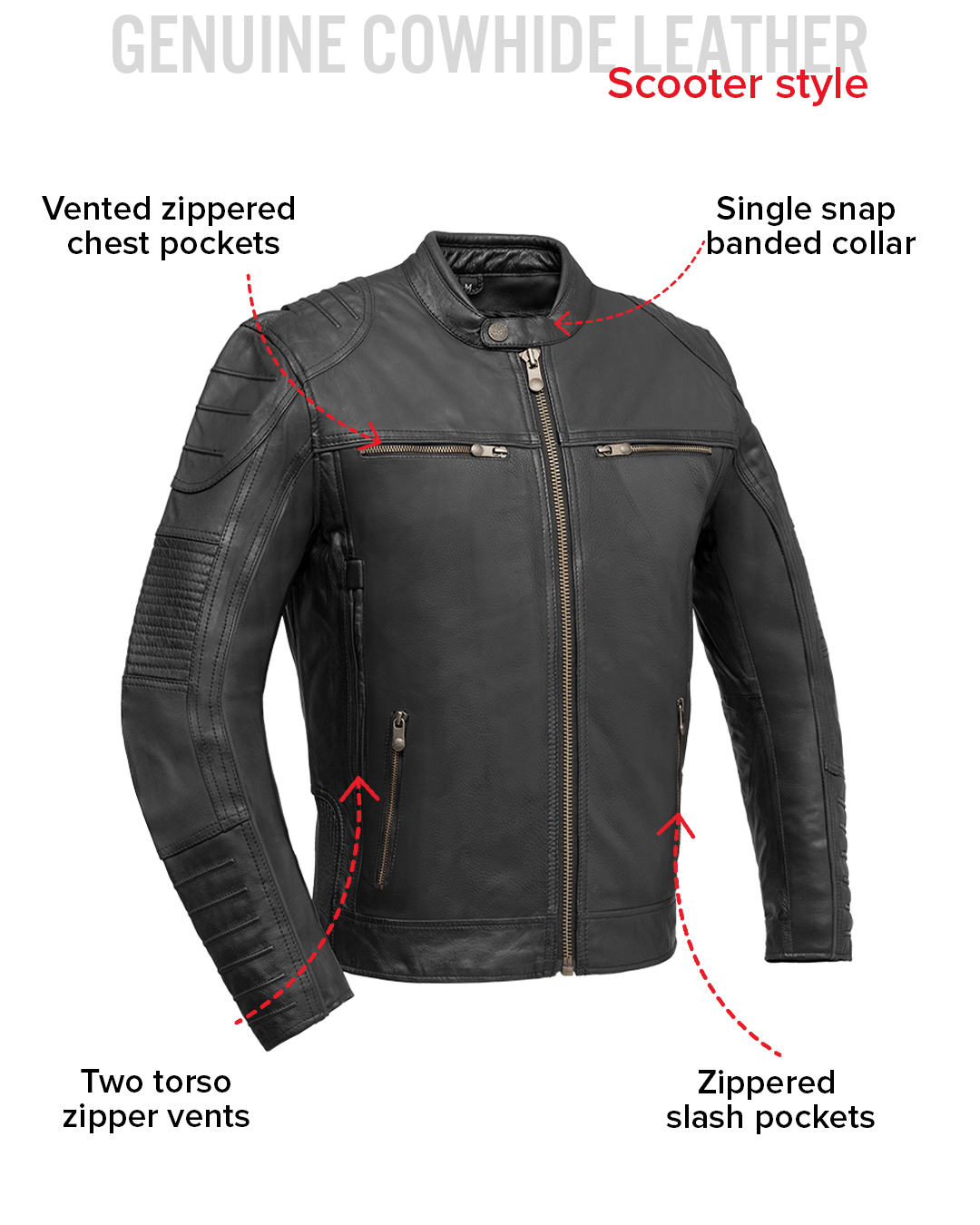 First Manufacturing Co. Raptor Men's Motorcycle Leather Jacket