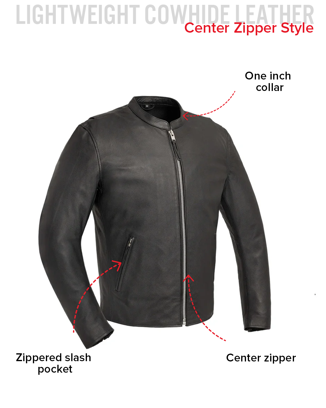 First Manufacturing Co. Titan Men's Motorcycle Leather Jacket