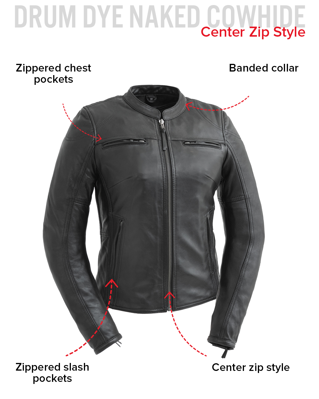 First Manufacturing Co.  Supastar Womens Motorcycle Leather Jacket