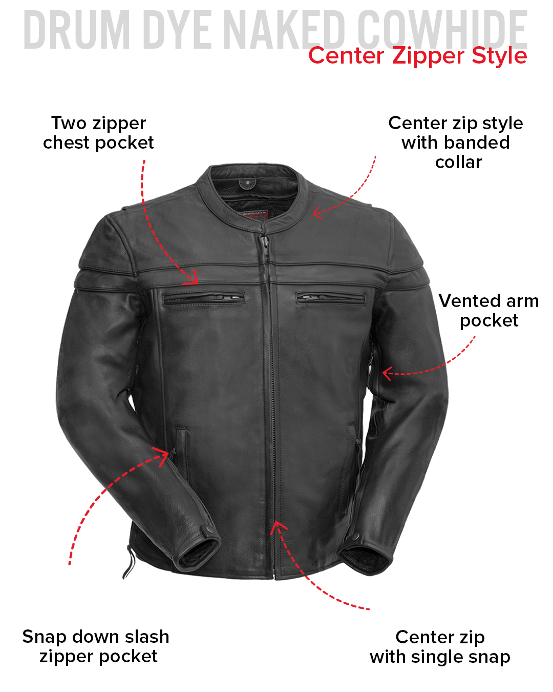 First Manufacturing Co. Maverick Men's Motorcycle Leather Jacket
