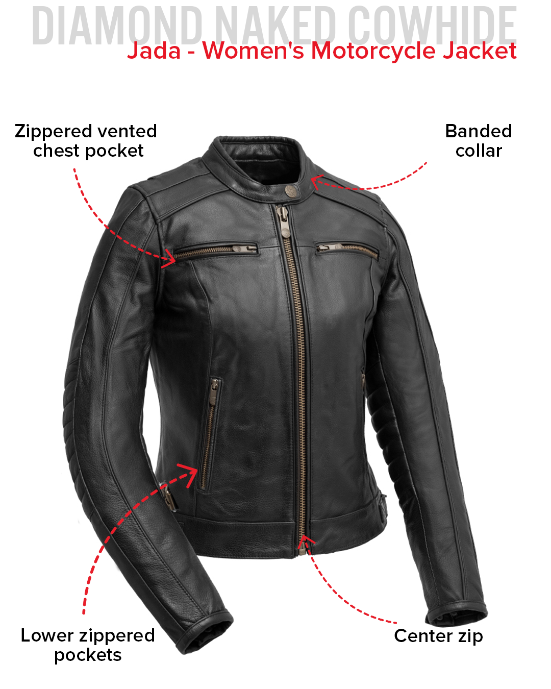 First Manufacturing Co. Jada  Women's Motorcycle Leather Jacket