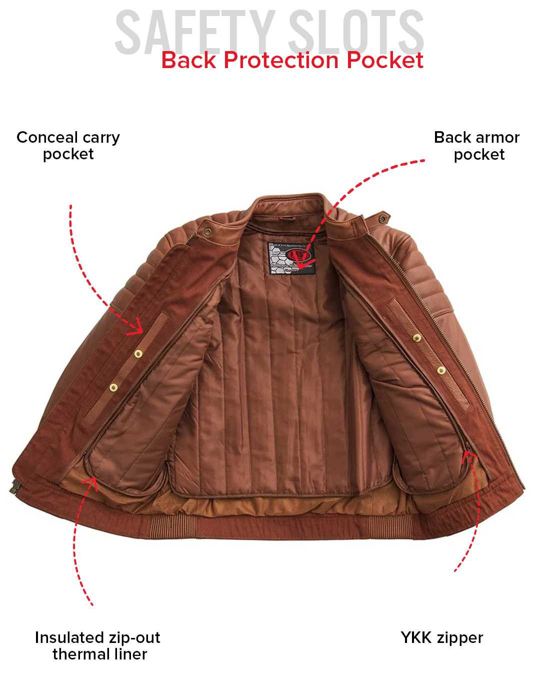 First Manufacturing Co. Crusader Men's Motorcycle Leather Jacket