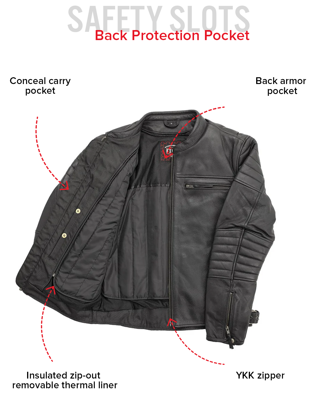 First Manufacturing Co. Commuter Men's Motorcycle Leather Jacket