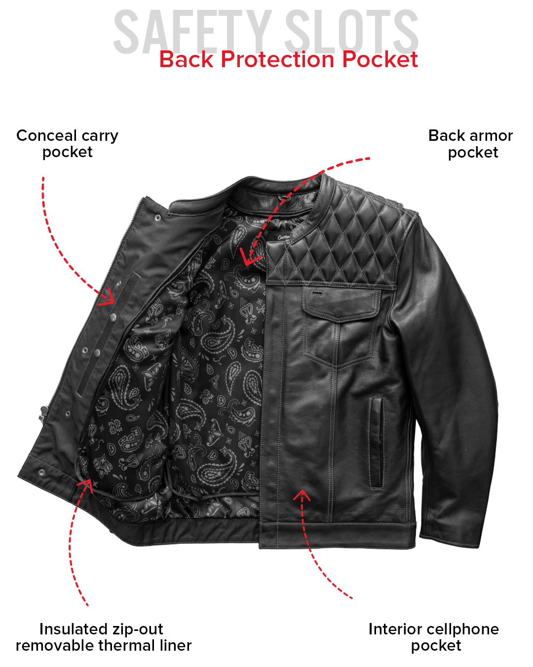 First Manufacturing Co. Cinder Men's Cafe Style Leather Jacket