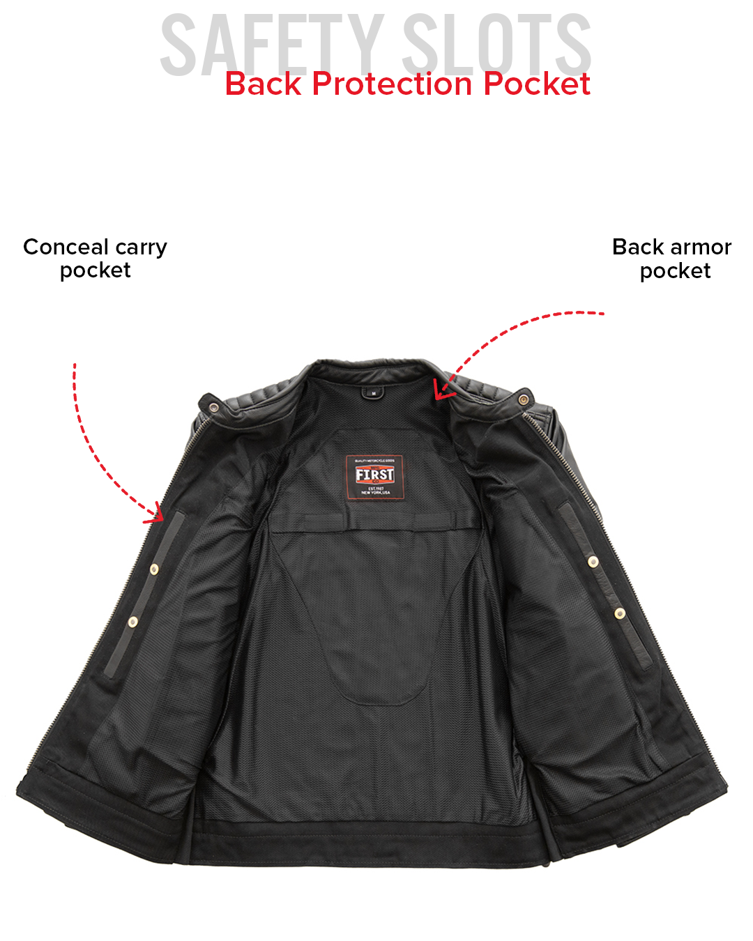 First Manufacturing Co. Daredevil Men's Motorcycle Twill/Leather Jacket