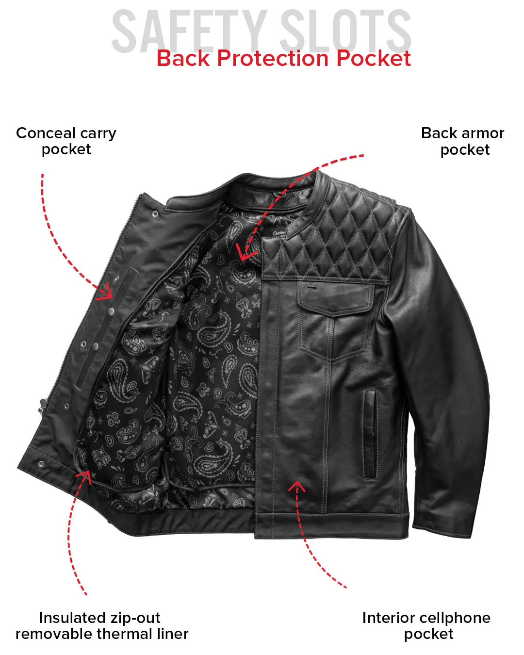 First Manufacturing Co. Cinder Men's Cafe Style Leather Jacket