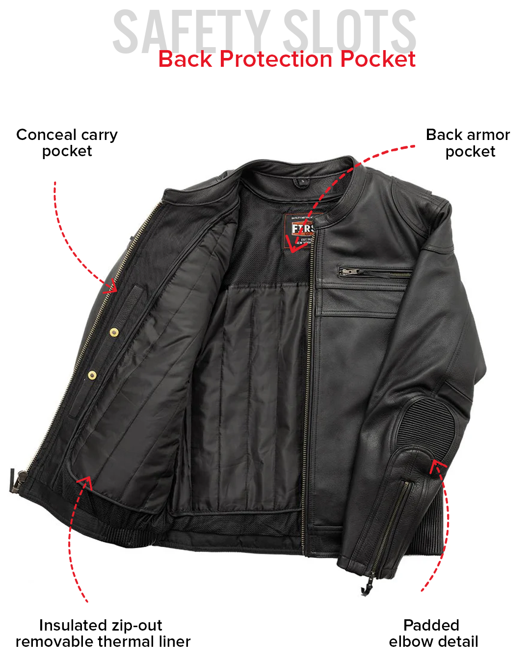 First Manufacturing Co. Nemesis Men's Motorcycle Leather Jacket