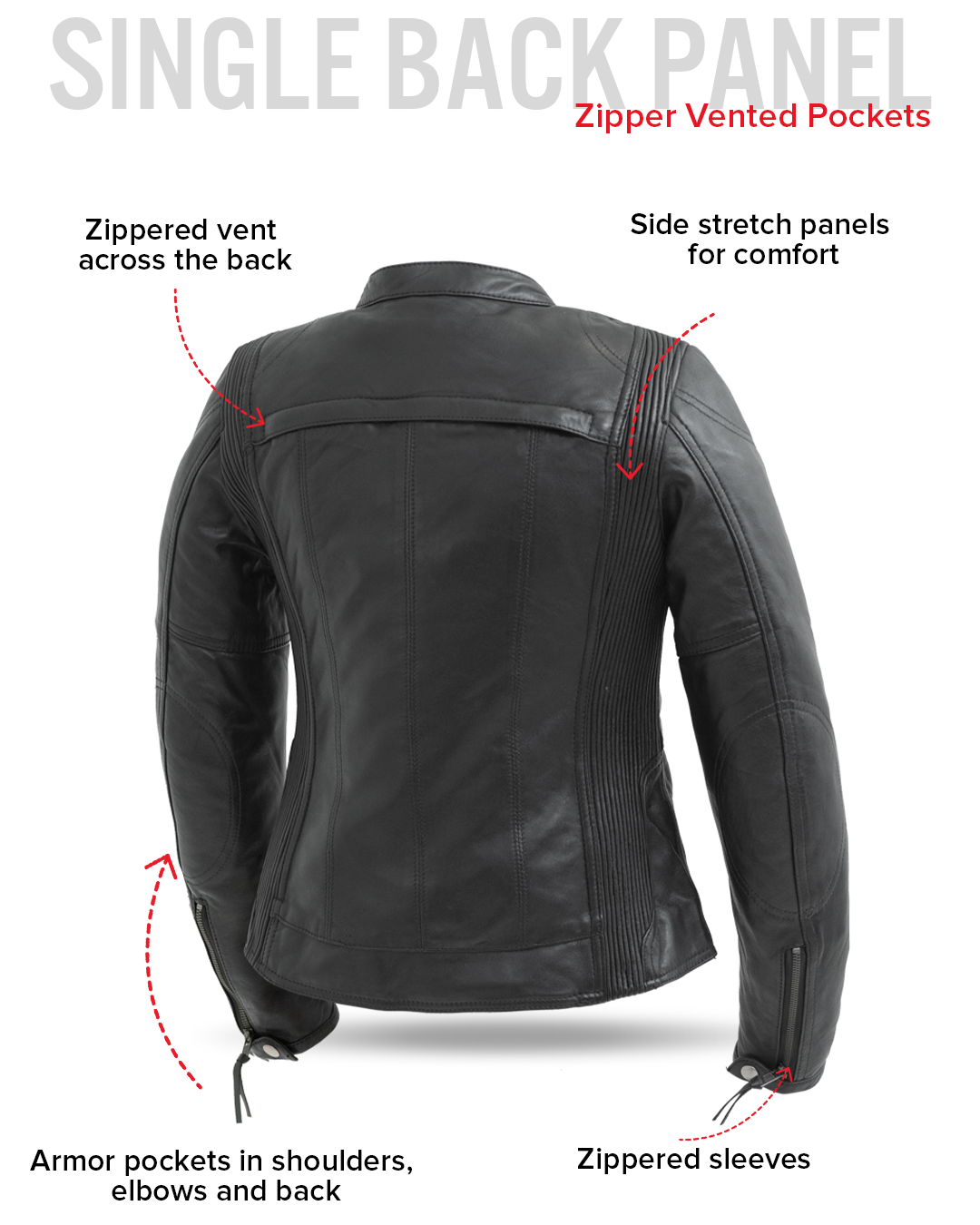 First Manufacturing Co.  Supastar Womens Motorcycle Leather Jacket