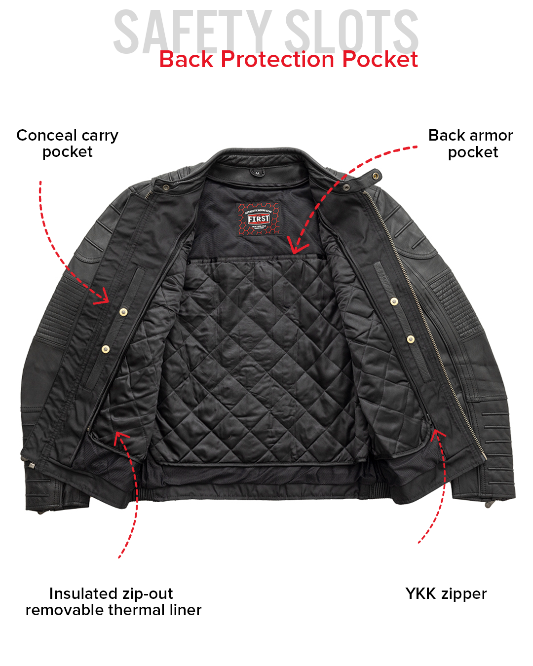 First Manufacturing Co. Raptor Men's Motorcycle Leather Jacket