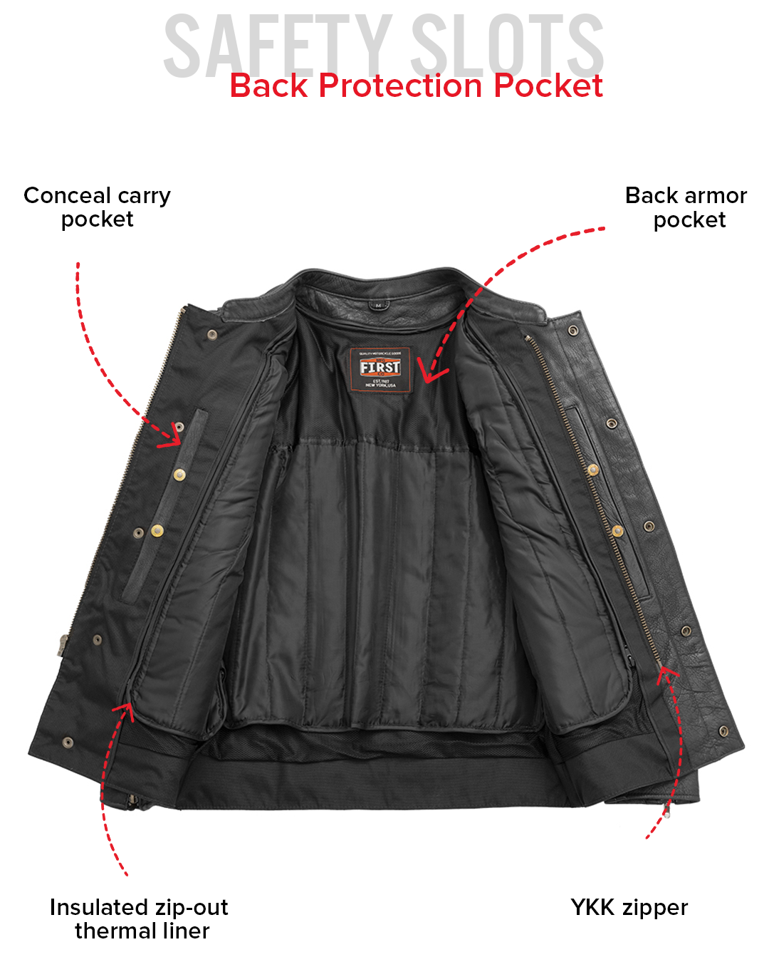 First Manufacturing Co. Raider Men's Motorcycle Leather Jacket