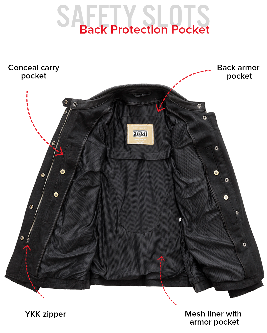 First Manufacturing Co Outcast  Women's Twill Motorcycle Jacket