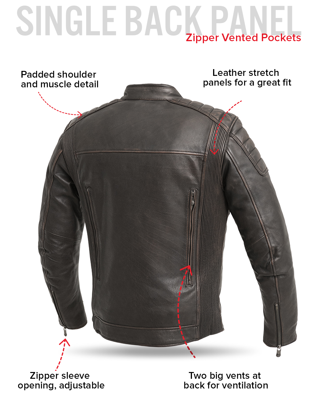 First Manufacturing Co. Crusader Men's Motorcycle Leather Jacket