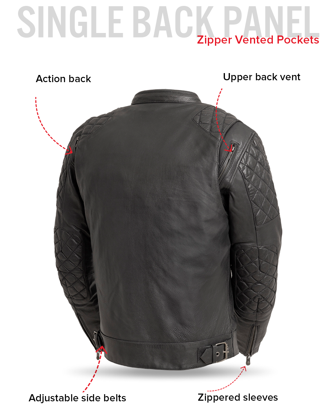 First Manufacturing Co Grand Prix Men's Leather Motorcycle Jacket