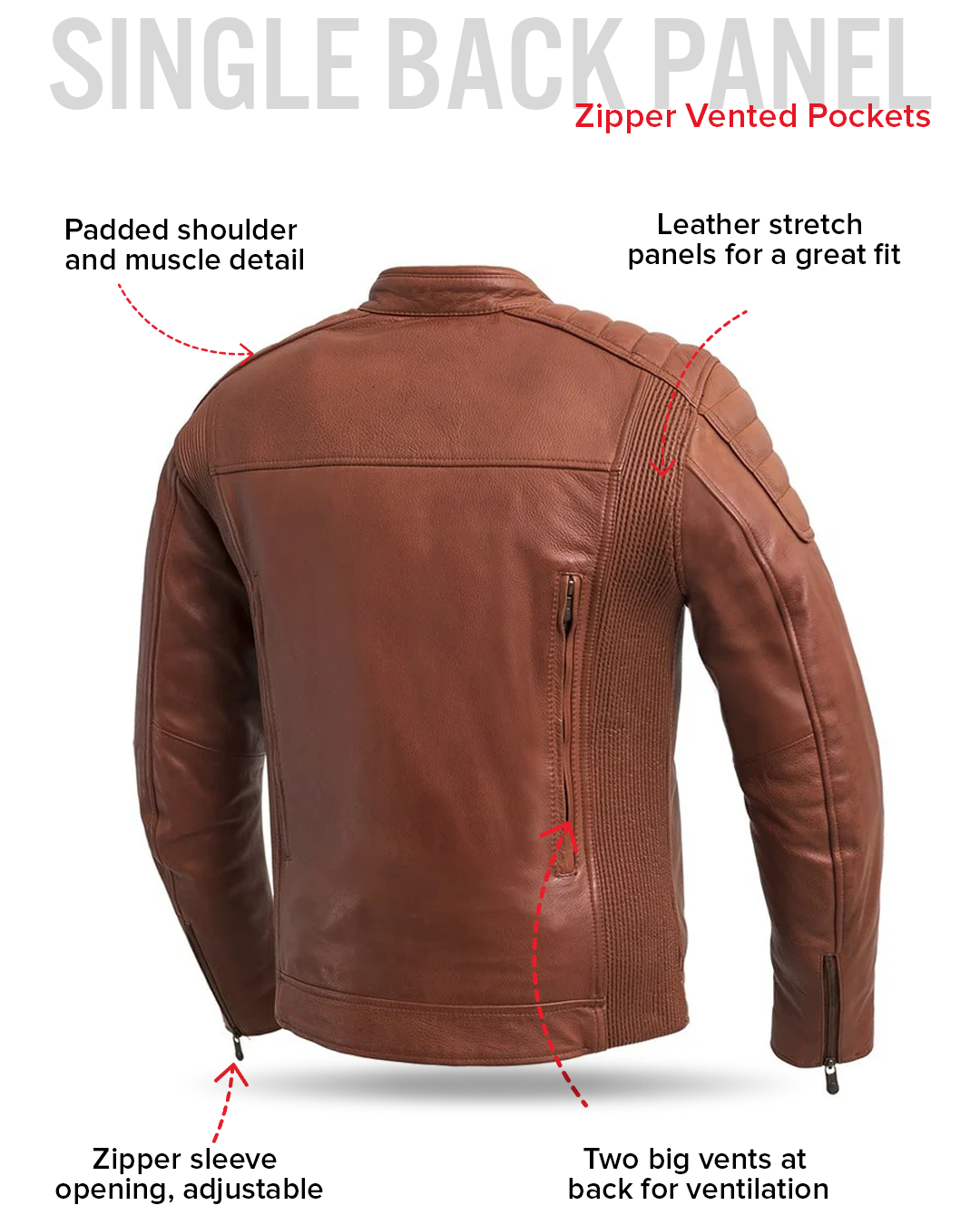 First Manufacturing Co. Crusader Men's Motorcycle Leather Jacket