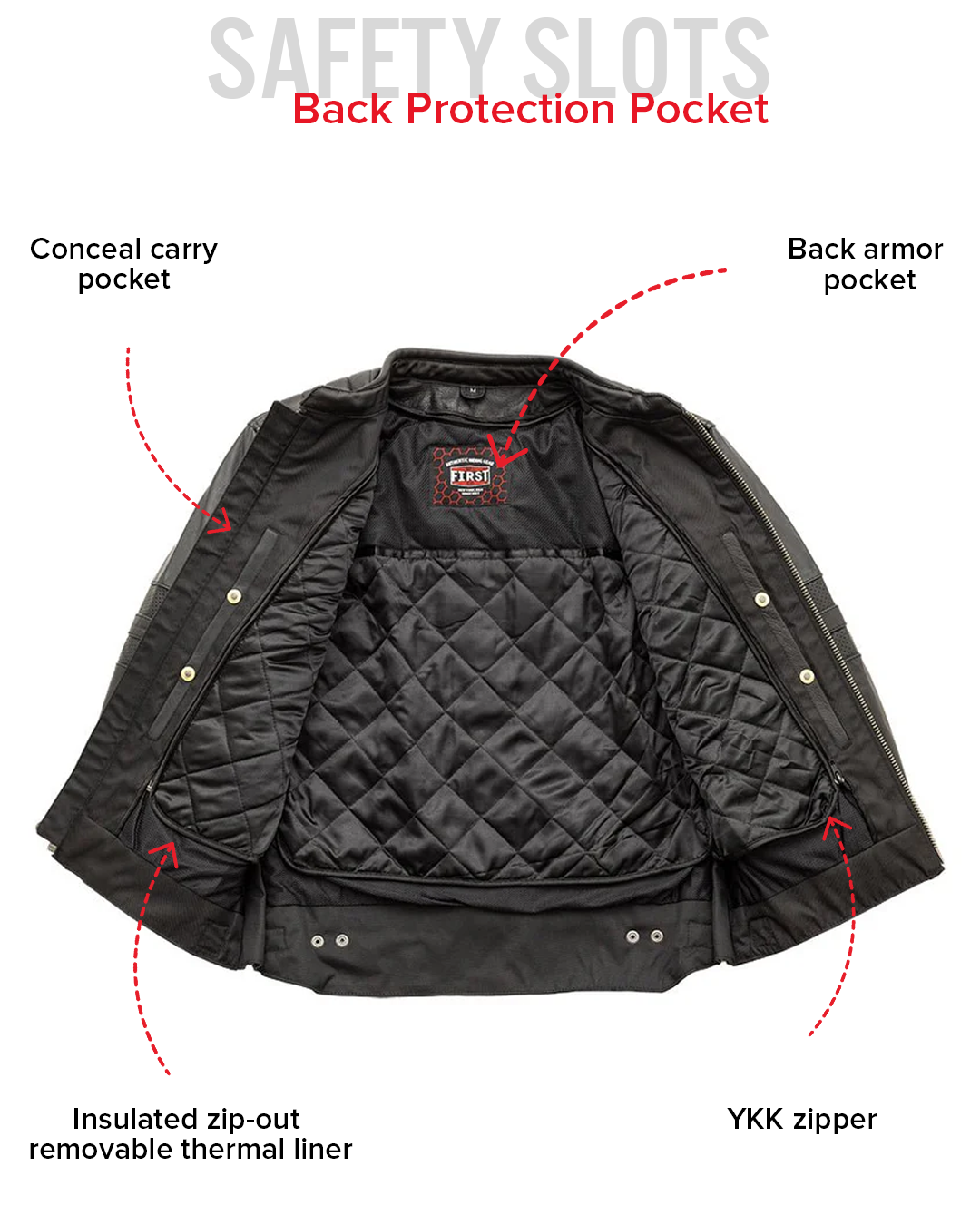 First Manufacturing Co BiTurbo  Men's Leather Motorcycle Jacket