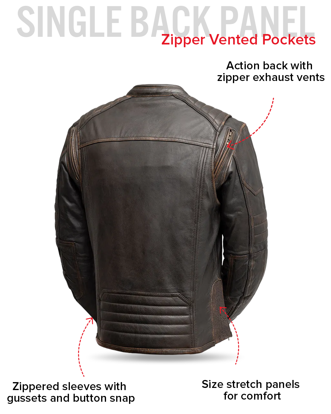 First Manufacturing Co. Rider Club  Men's Leather Motorcycle Jacket