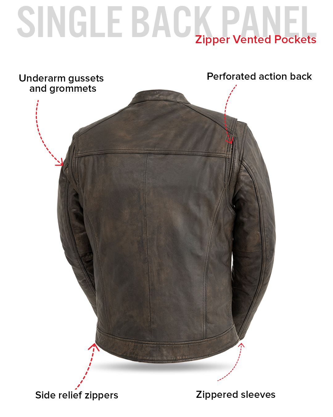 First Manufacturing Co. Hipster Men's Motorcycle Leather Jacket