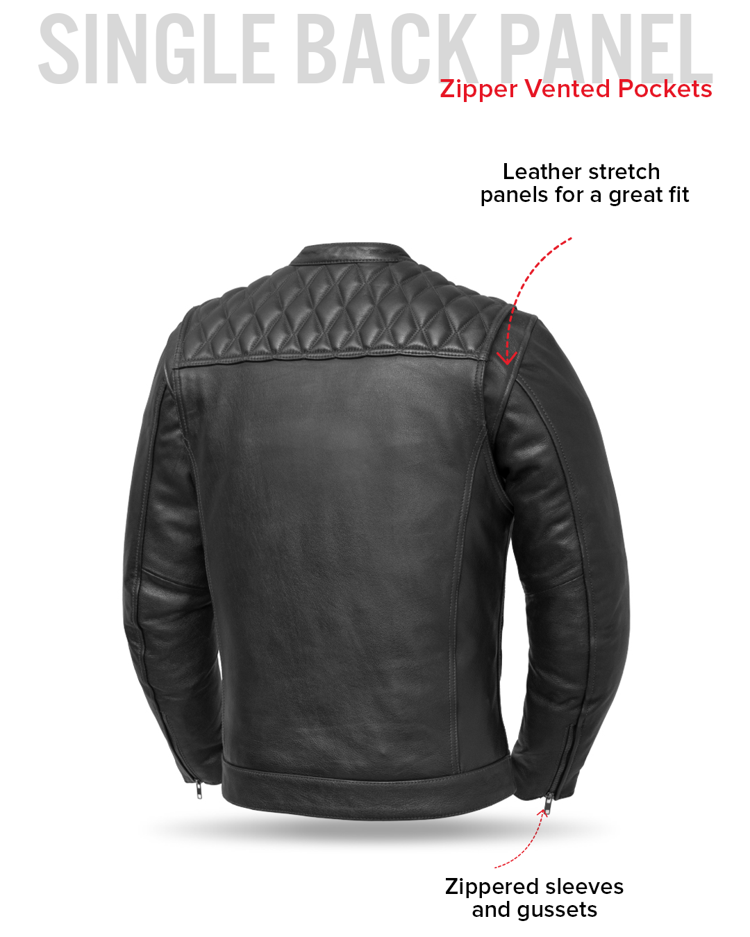 First Manufacturing Co. Cinder Men's Cafe Style Leather Jacket