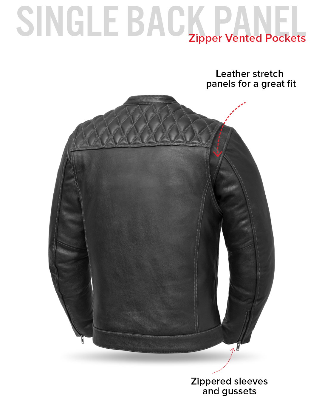 First Manufacturing Co. Cinder Men's Cafe Style Leather Jacket