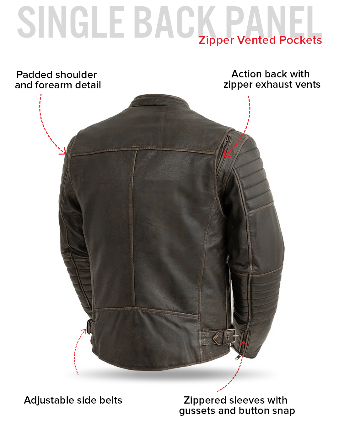 First Manufacturing Co. Commuter Men's Motorcycle Leather Jacket