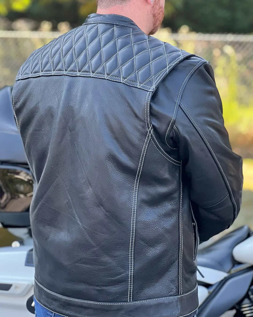 First Manufacturing Co. Cinder Men's Cafe Style Leather Jacket