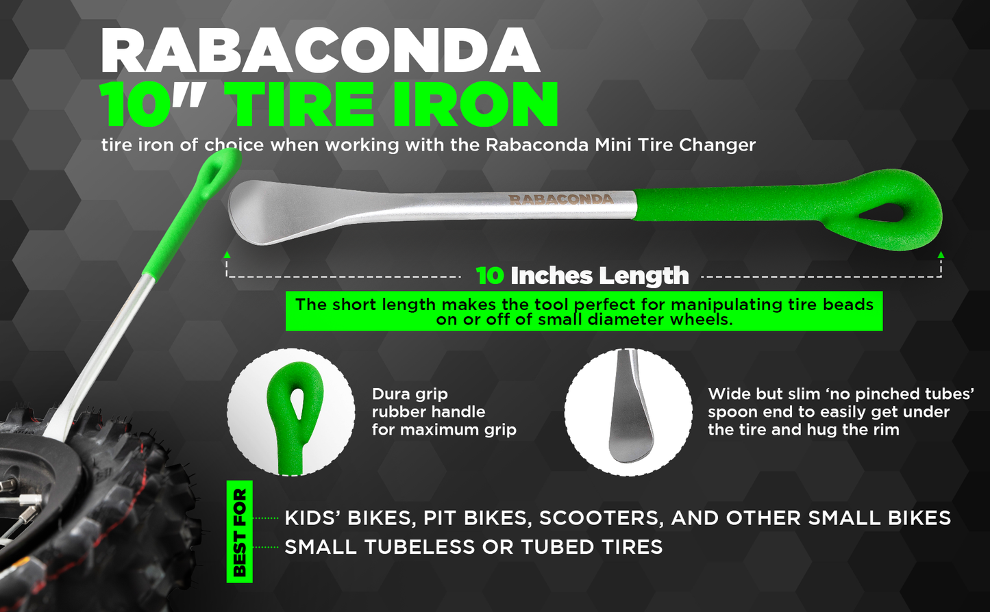 Rabaconda USA 10" Tire Iron - 3 Pack