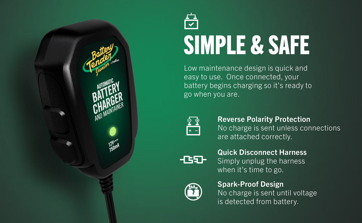Battery Tender Junior 750mA 12V Battery Charger and Maintainer