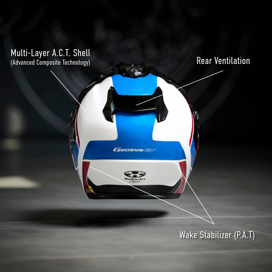 Kabuto GEOSYS GT  Motorcycle Helmet Mips BLOCK - White Blue Red