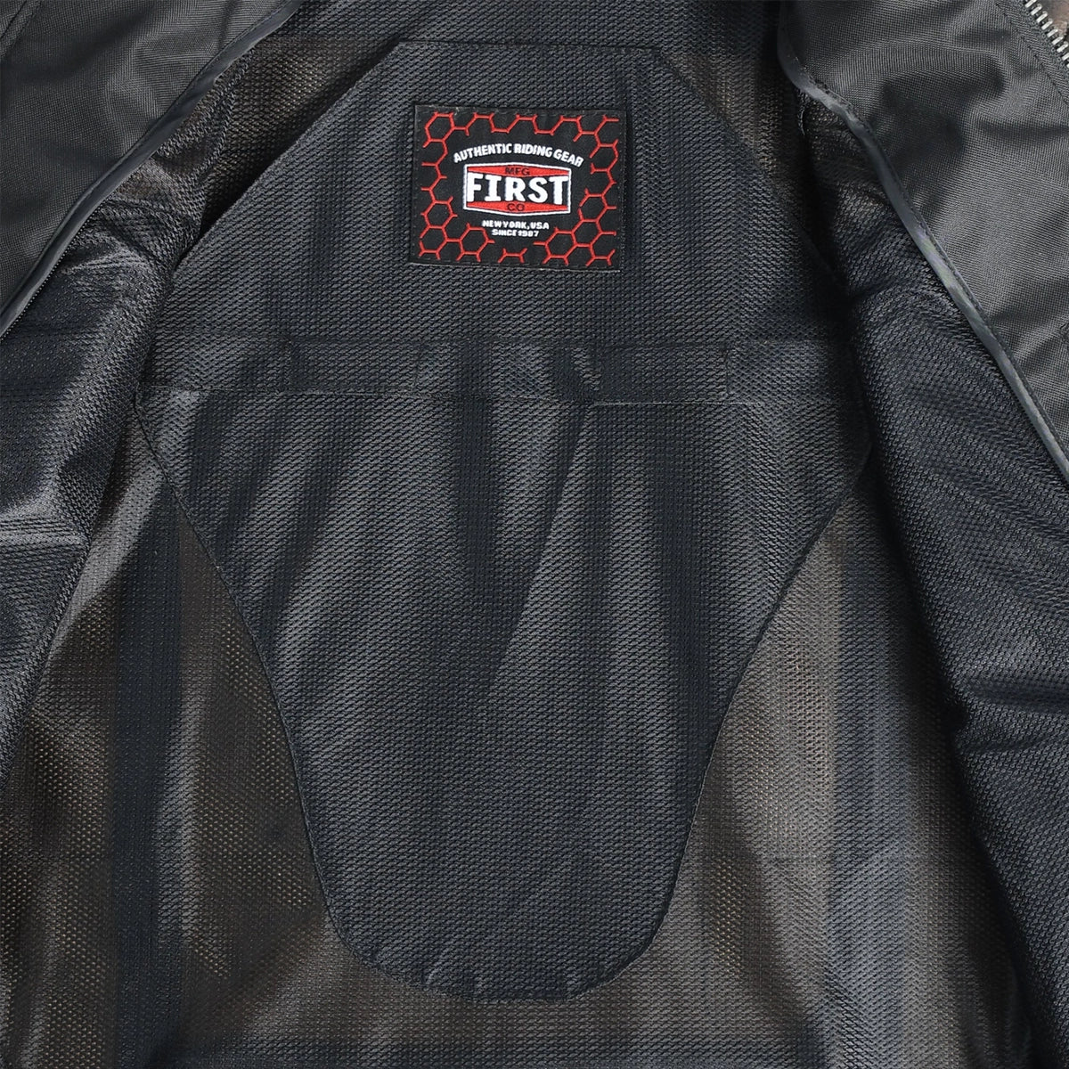 First Manufacturing Co. Rider Club  Men's Leather Motorcycle Jacket