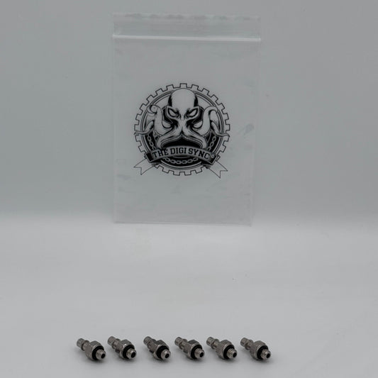The Digi Sync Threaded Vacuum Port Adapters Fittings - M5x0.8x20 - 6-Pack