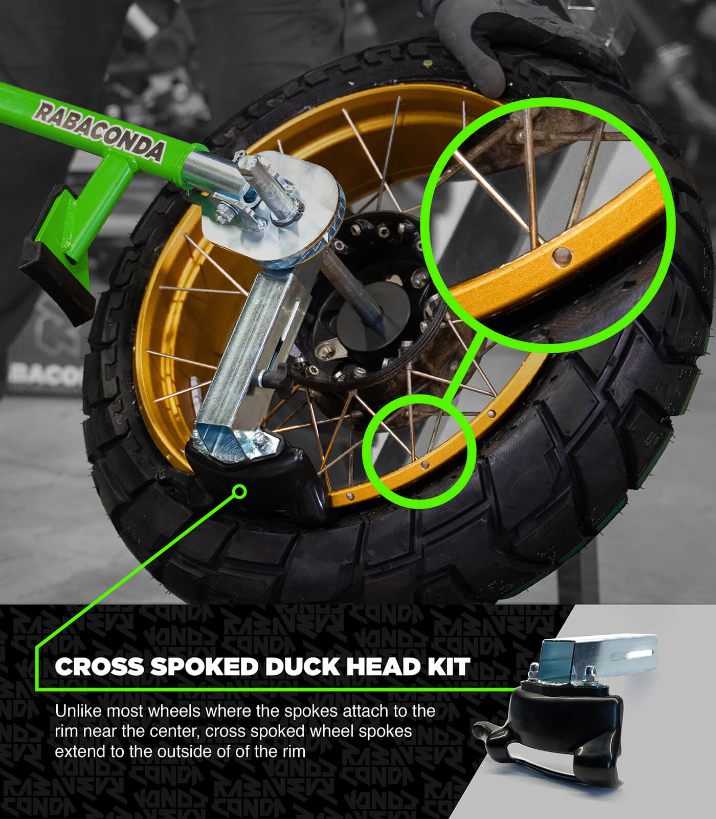 Replacement Duck Head for Cross-Spoked Wheels