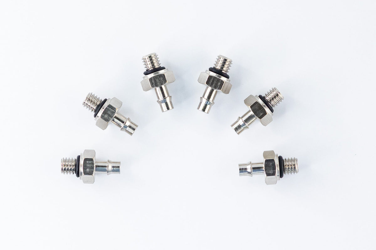 The Digi Sync Threaded Vacuum Port Adapters Fittings - M6x1.0x20 - 6-Pack
