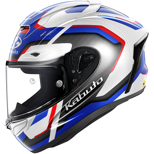 Kabuto F-17 GP Motorcycle Helmet Mips ZESTAL - White Blue Red