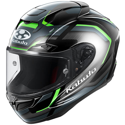 Kabuto F-17 GP Motorcycle Helmet Mips ZESTAL - Black Green