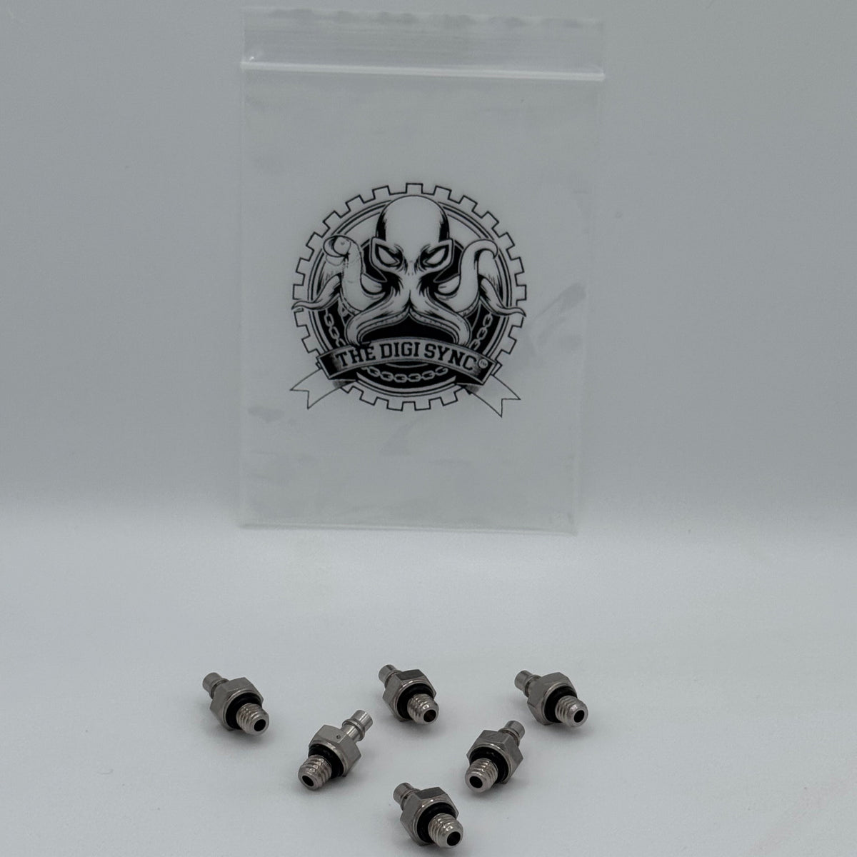 The Digi Sync Threaded Vacuum Port Adapters Fittings - M5x0.8x20 - 6-Pack