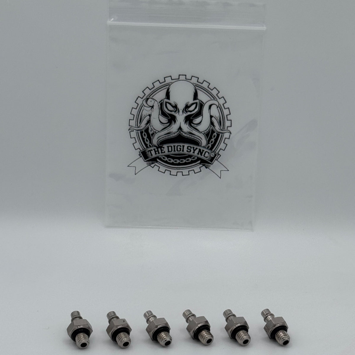 The Digi Sync Threaded Vacuum Port Adapters Fittings - M6x1.0x20 - 6-Pack