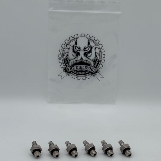 The Digi Sync Threaded Vacuum Port Adapters Fittings - M6x1.0x20 - 6-Pack