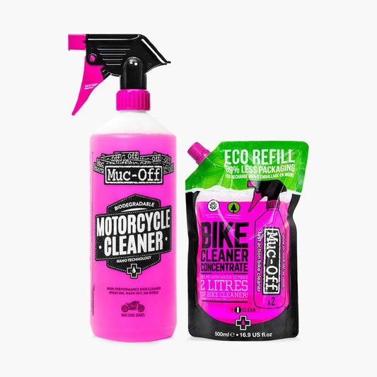 Muc-Off Nano Tech Motorcycle Cleaner 33.8 fl oz + 16.9 fl oz Concentrate Refill
