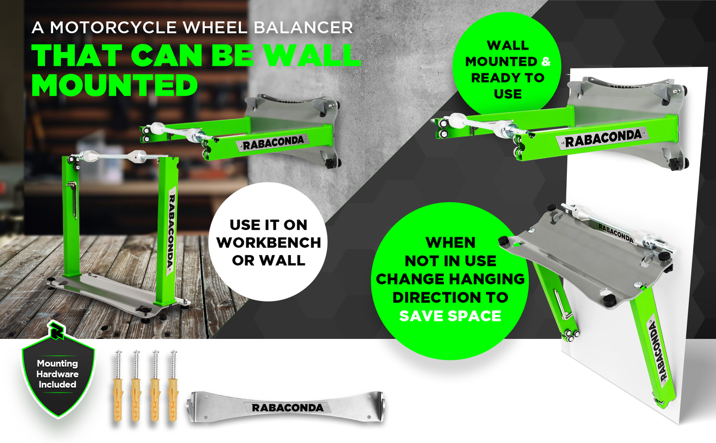 Rabaconda USA Motorcycle Wheel Balancer