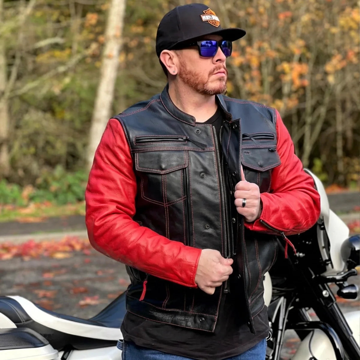First Manufacturing Co. Vincent Men's Cafe Style Leather Jacket