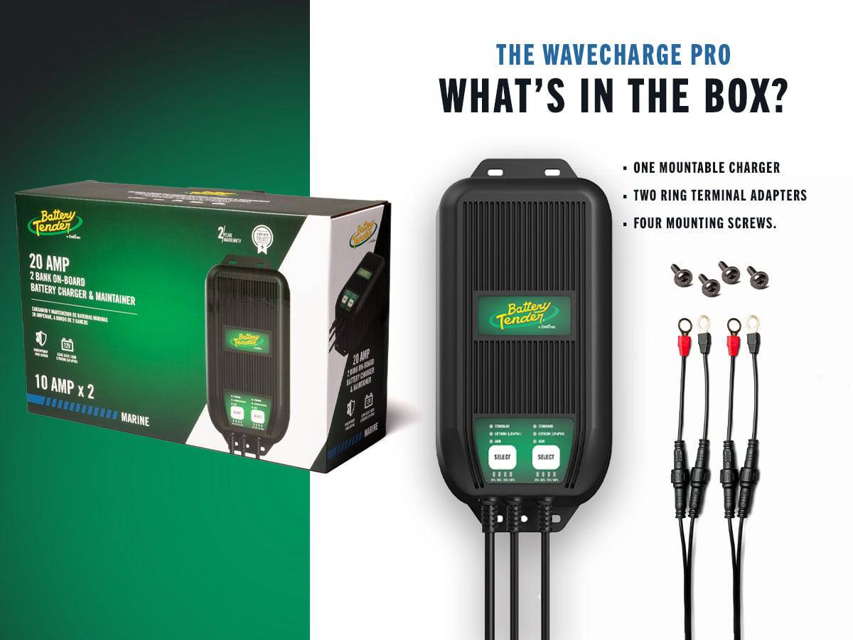 WaveCharge Pro 3-Bank 12V 30 Amp Battery Charger and Maintainer