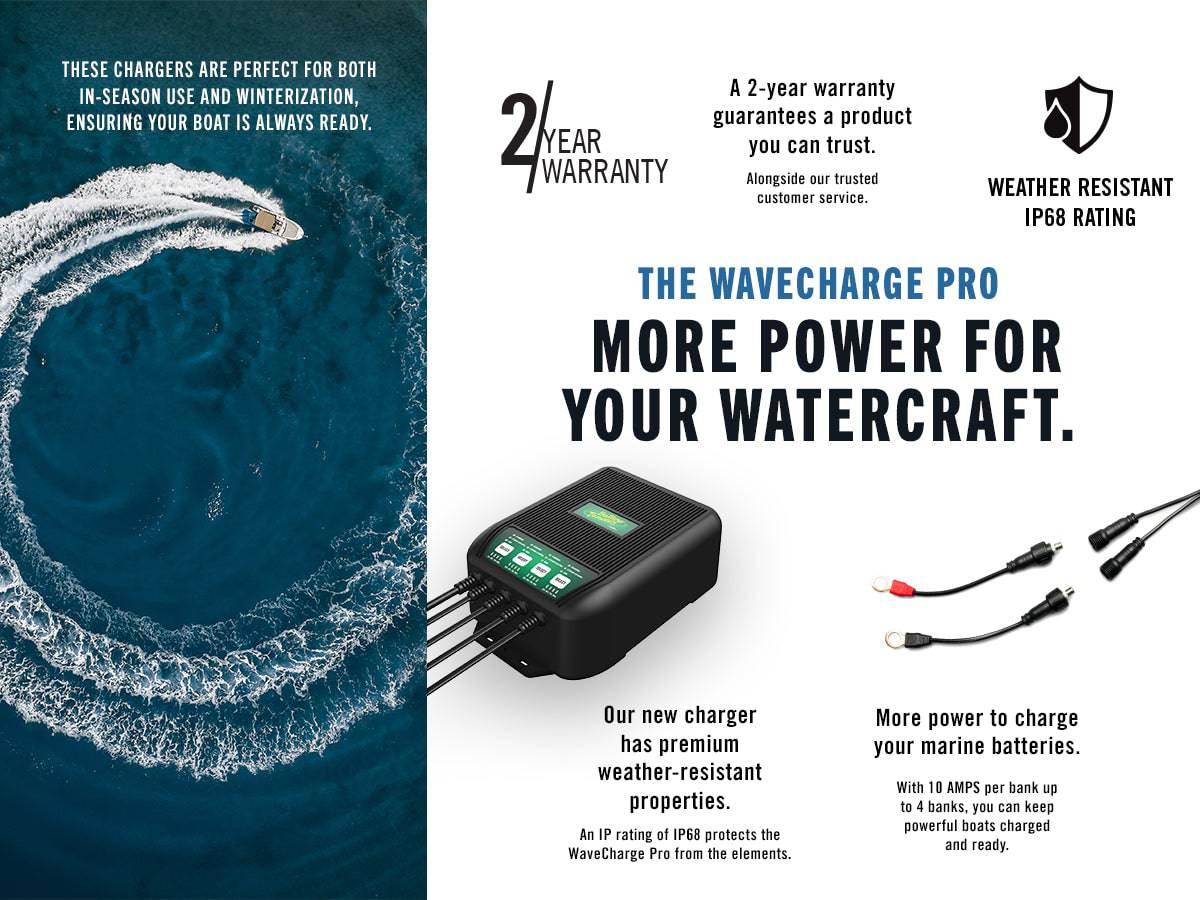 WaveCharge Pro 3-Bank 12V 30 Amp Battery Charger and Maintainer