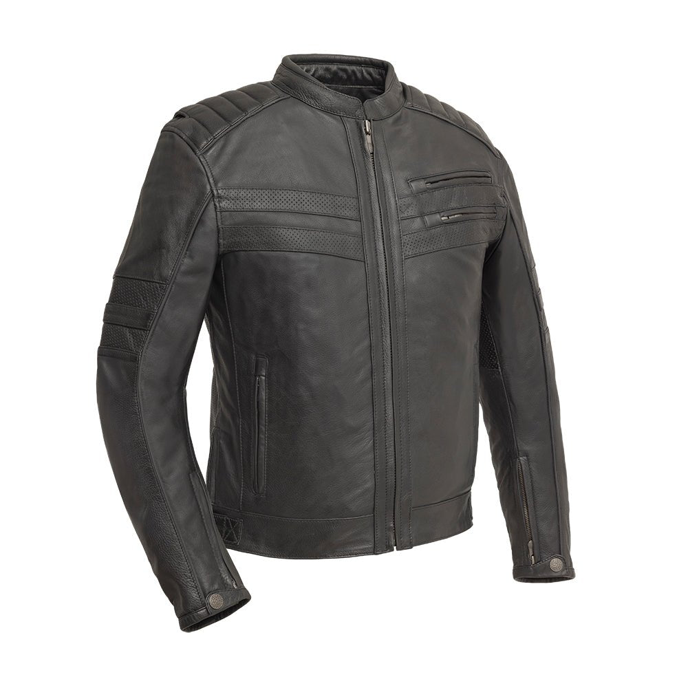First Manufacturing Co BiTurbo  Men's Leather Motorcycle Jacket