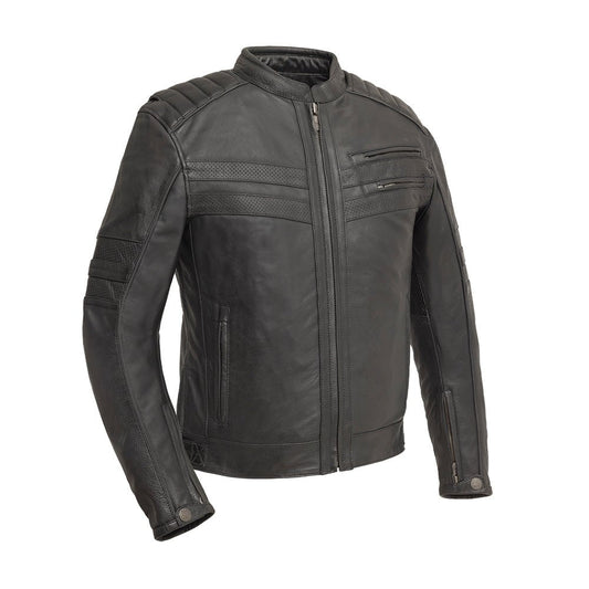 First Manufacturing Co BiTurbo  Men's Leather Motorcycle Jacket